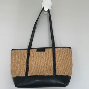 Cole Haan Straw and Leather Tropical Purse
